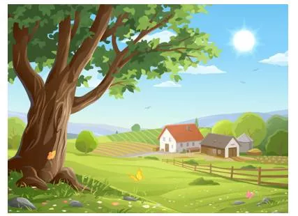 Idyllic - Extremely peaceful, happy, and simple in a way that seems perfect and ideal, like in a beautiful countryside scene. (?????, ???? ?? ????)