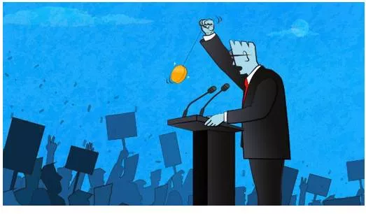 Rhetoric - The art of effective or persuasive speaking or writing; speech or writing intended to influence or impress, sometimes without sincere meaning. (प्रभावशाली भाषा-कौशल, अक्सर केवल दिखावे वाली बातें)