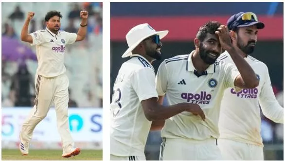 Kuldeep yadav and jasprit bumrah s jugalbandi restricts south africa on opening day in guwahati test