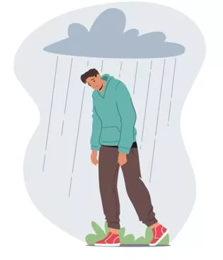 Dejected - Sad and depressed; feeling low in spirits. (उदास / निराश)
