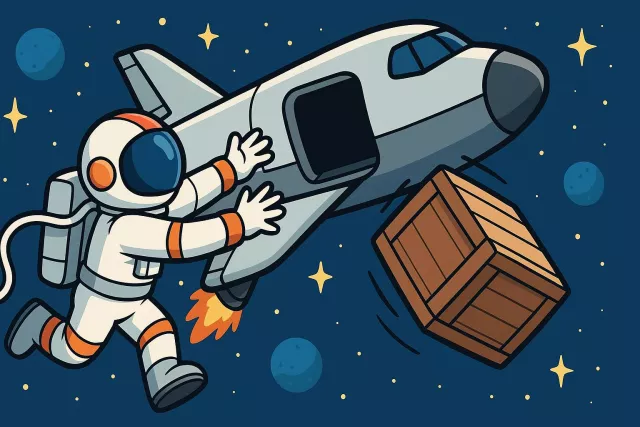 Jettison - To throw or drop something from a ship, aircraft, or vehicle; to get rid of or abandon something that is no longer needed. (त्याग देना)