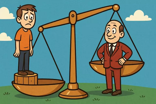Disparity - A great difference or inequality between people, things, or situations. (असमानता, अंतर)