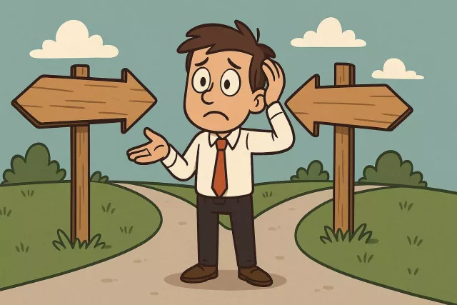 Dilemma - A situation in which a difficult choice has to be made between two or more equally undesirable or confusing options.