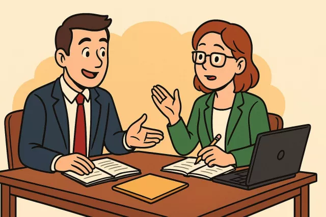 Confer - To grant or bestow (a title, honor, or benefit) or to discuss something seriously to reach a decision. (?????? ???? / ?????-?????? ????)