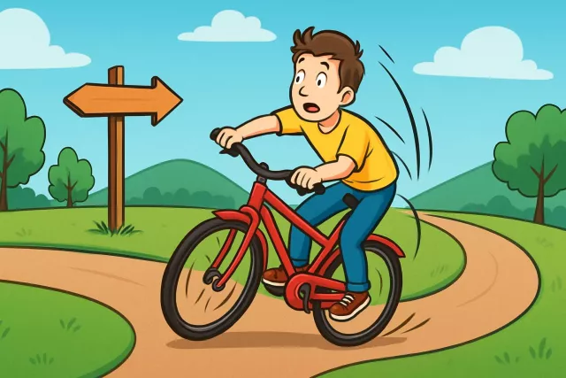 Veer - To change direction suddenly; to turn aside from a course, topic, or behavior. (अचानक दिशा बदलना / मार्ग से हटना)