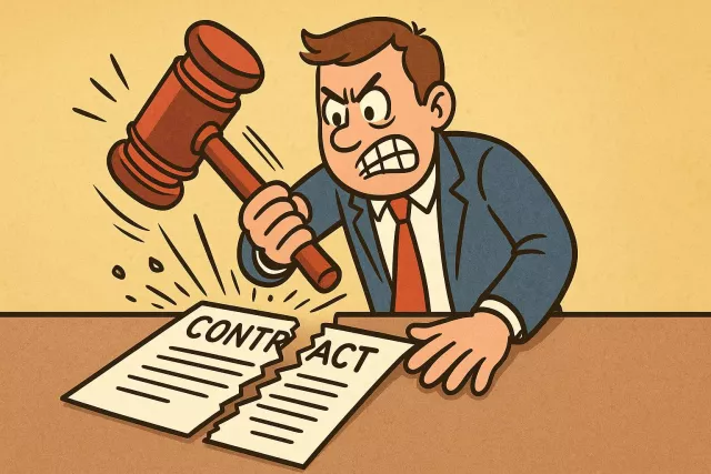 Nullify - To make something legally or practically invalid; to cancel or make it have no value or effect. (निरस्त करना / अमान्य करना)