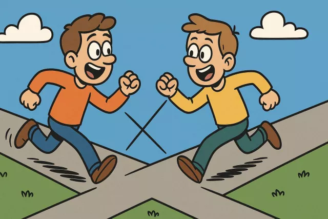 Coincide - To happen at the same time or to be in full agreement with something. (एक साथ होना / मेल खाना)