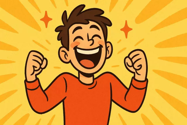 Ecstatic - Feeling or expressing overwhelming happiness or joyful excitement. (?????? ?? ?????, ?????? ???????)