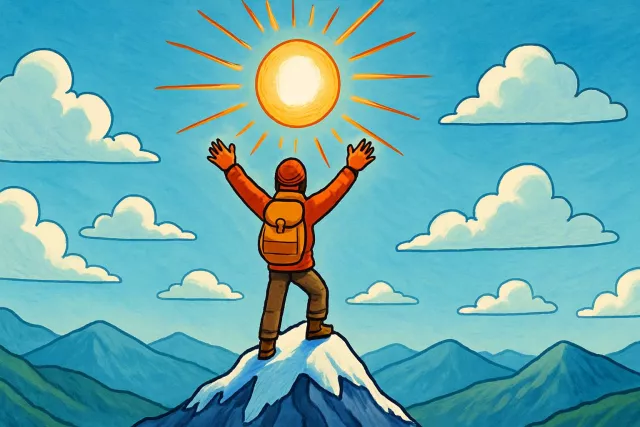 Zenith - The highest point or peak; the time when something is most powerful or successful. (चरम बिंदु, शिखर)