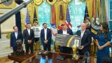 Fifa world cup draw as donald trump gianni infantino bromance deepens the us president may finally get a peace prize