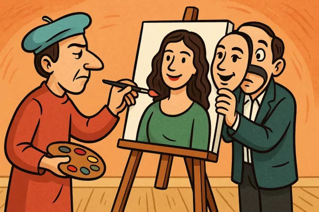 Artifice - Clever or cunning tricks used to deceive others; an ingenious but false or insincere device or strategy. (चालाकी भरी चाल, धोखे से की गई तरकीब)