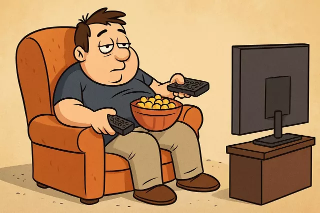 Sedentary - Involving a lot of sitting and very little physical activity; inactive lifestyle. (????????? ????-???? ???? ????, ?? ??????)