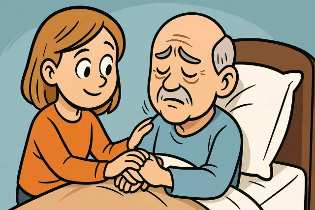 Palliate - To make something (especially pain, disease, or a bad situation) less severe or unpleasant without removing its cause.