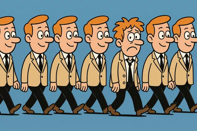 Conformity - Behaviour or actions that follow accepted rules, standards, or social norms; acting like others rather than being different. (????????, ??????????? ????)