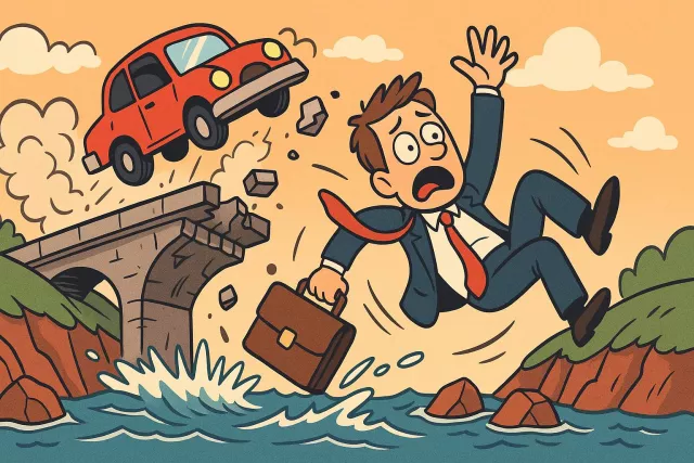 Debacle - A sudden and complete failure; a great disaster or collapse. (भारी विफलता/बड़ी दुर्घटना)