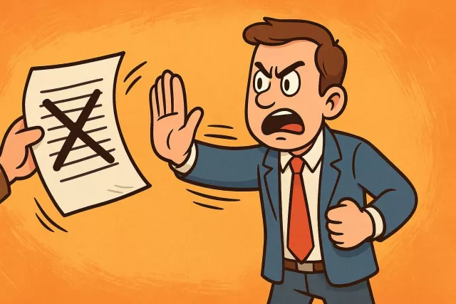 Disavow - Deny any responsibility for; refuse to accept or acknowledge. (अस्वीकार करना/जिम्मेदारी से इनकार करना)