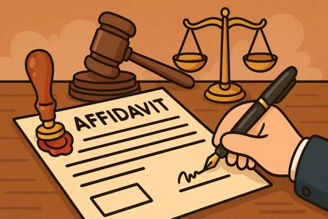 Affidavit - A written statement confirmed by oath, used as evidence in court. (??? ????)