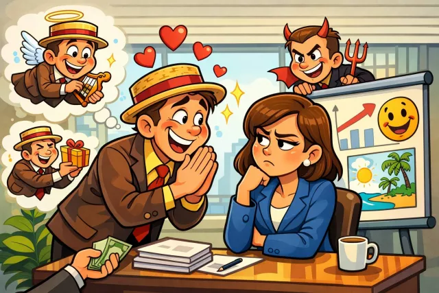 Wheedle - Use flattery or gentle persuasion to get something from someone. (चापलूसी करके मनवाना)