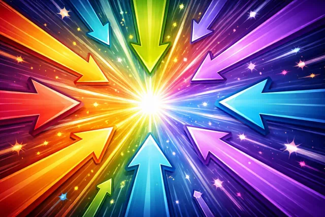 Convergence - The process of coming together from different directions or becoming similar over time.