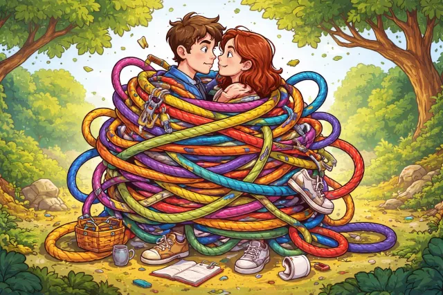 Inextricable - Impossible to separate, disentangle, or escape from. (अविभाज्य / उलझा हुआ जिसे अलग न किया जा सके)