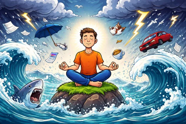 Imperturbable - Not easily upset or disturbed; staying calm even in stressful situations. (????? / ?????????)