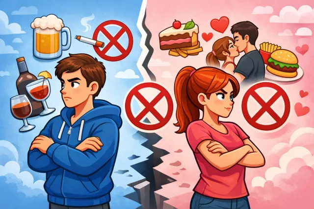 Abstinence - The practice of deliberately avoiding something, especially alcohol, food, or certain pleasures. (परहेज)