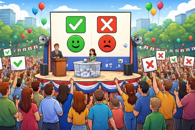 Plebiscite - A direct vote by the people of a country or region on an important public issue.