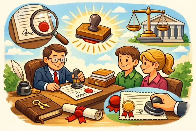 Notarize - Get a document officially certified by a notary public, confirming signatures and authenticity.