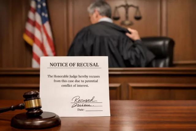 Recusal - The act of a judge or official stepping aside from a case due to possible bias or conflict of interest.