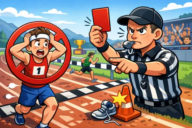 Disqualification - The act of preventing someone from taking part in something, or a condition that makes a person ineligible, especially under rules/law.