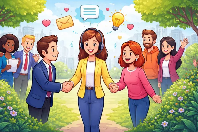 Liaison - Communication or cooperation that facilitates a close working relationship. (संपर्क)