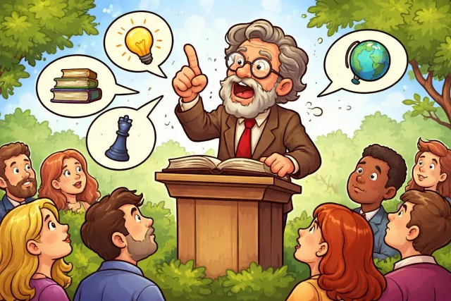 Pontificate - Speak in a pompous, dogmatic way, as if you have unquestionable authority.