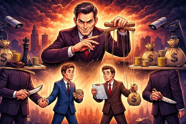 Machiavellian - Cunning and deceitful; using manipulation to achieve power or advantage. (कुटिल और छलपूर्ण)