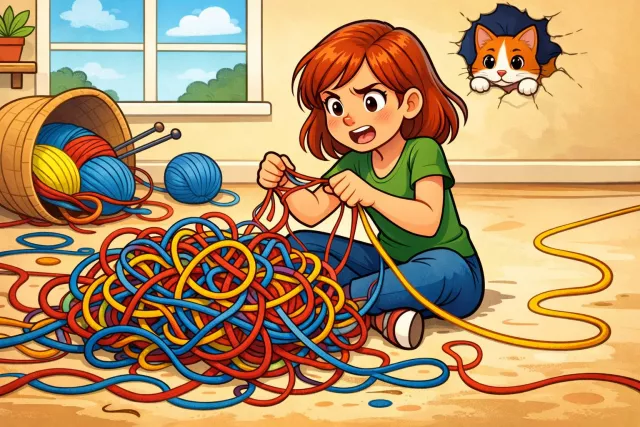 Unravel - Untangle or undo something complicated; to solve or explain.