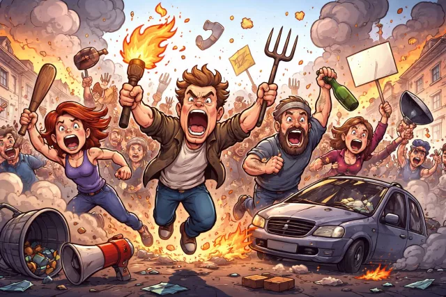 Furore - A sudden public outburst of anger or excitement.