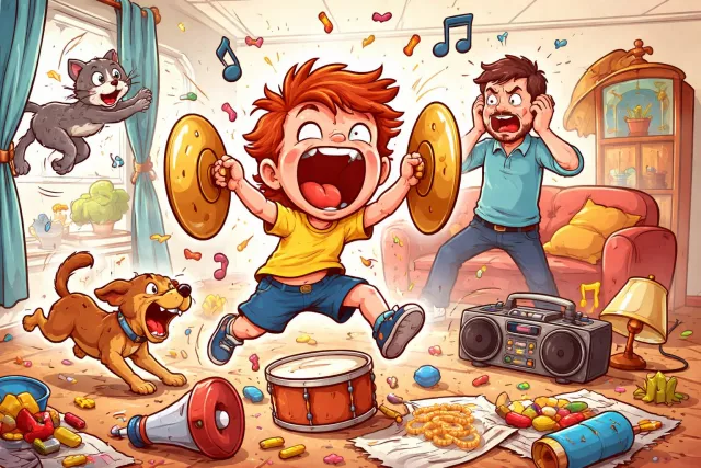 Obstreperous - Noisy and difficult to control; unruly.