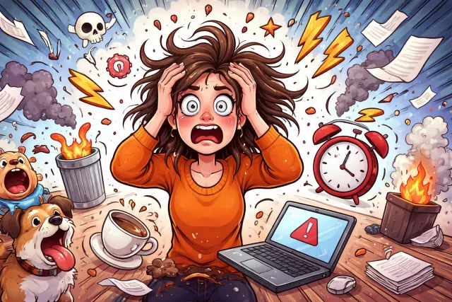 Discomposure - A state of being upset, confused, or lacking calmness; loss of composure.