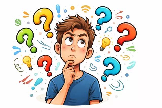 Quizzical - Showing mild surprise or curious doubt; slightly amused and questioning.