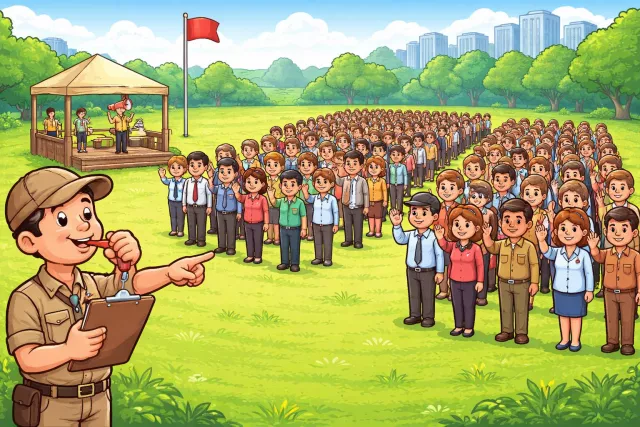Muster - Gather or summon (people, troops, or resources), especially with effort. (इकट्ठा करना)
