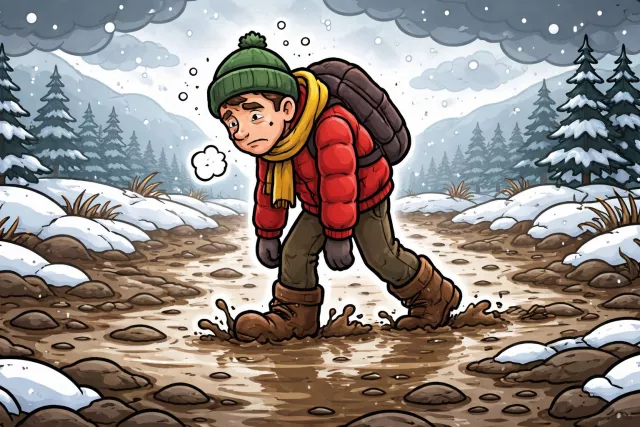 Trudge - Walk slowly and with heavy steps, usually because of exhaustion or difficulty.