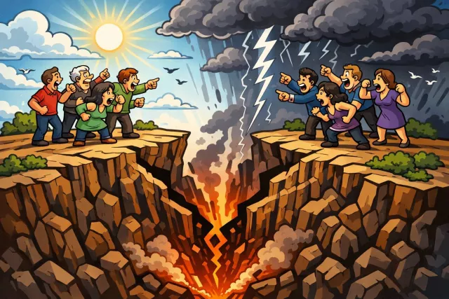 Schism - A split or division within a group, especially a religious or political organization.
