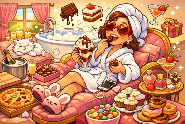 Indulgence - The act of allowing oneself to enjoy something, especially too much; a thing enjoyed. (भोग-विलास)