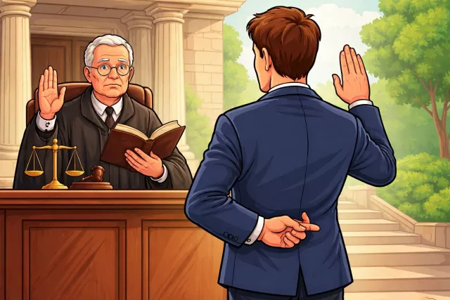 Foreswear - Formally refuse or renounce something; swear to give up. (त्याग करने की शपथ लेना)