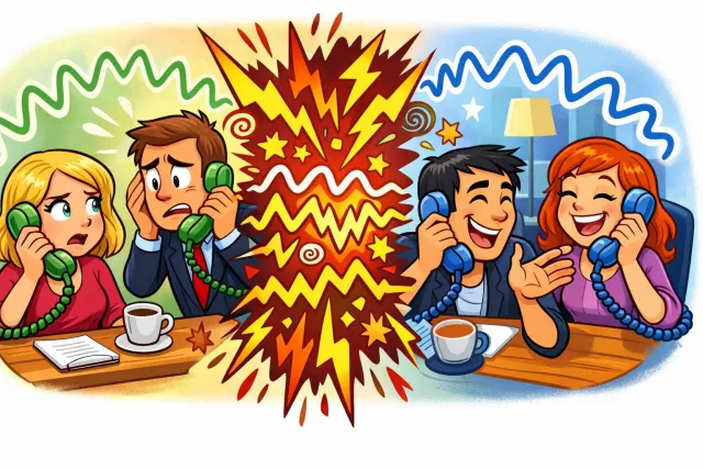 Crosstalk - Unwanted interference between communication channels; also, confusing talk that overlaps in a discussion.