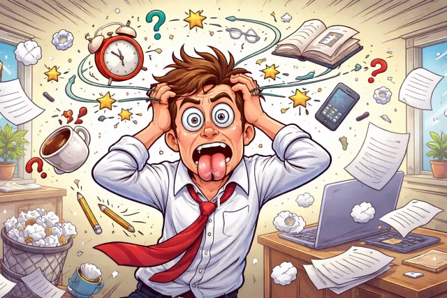 Discombobulate - Confuse or disturb; upset the composure of. (भ्रमित करना)