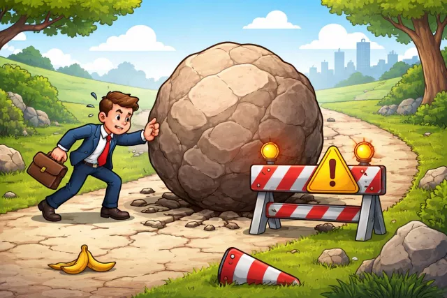 Impediment - Something that delays or prevents progress; an obstacle. (बाधा)