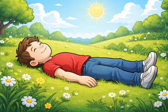 Supine - Lying face upward; or showing lazy lack of interest. (पीठ के बल लेटा हुआ / निष्क्रिय)