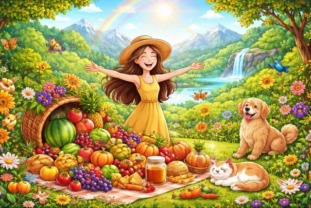 Plenitude - A state of being full or complete; abundance.