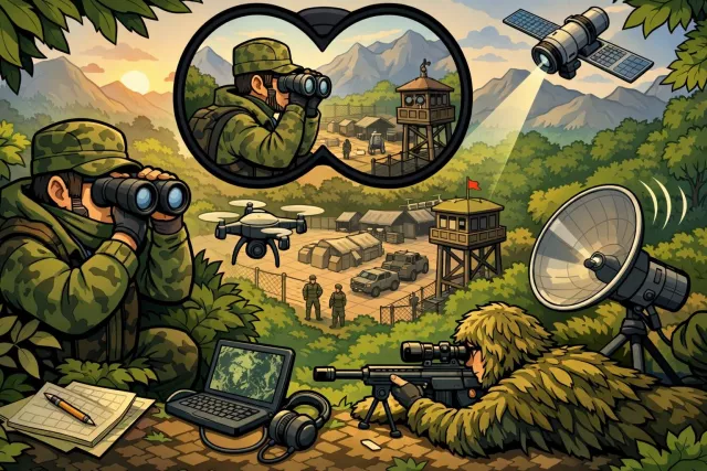 Reconnaissance - Military observation of a region to locate an enemy or to gather information.