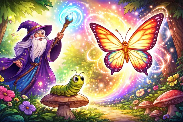 Transfigure - Transform into something more beautiful or elevated; change the appearance of completely.